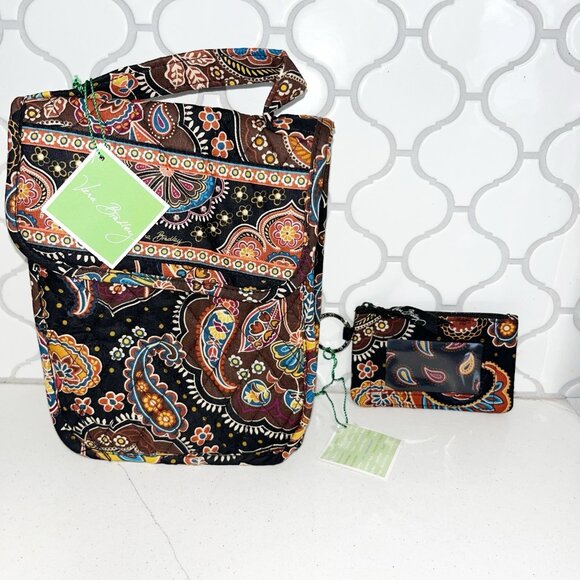 NWT Vera Bradley Insulated Lunch Tote and ID Case Wallet Cafe Latte Set - Picture 1 of 8